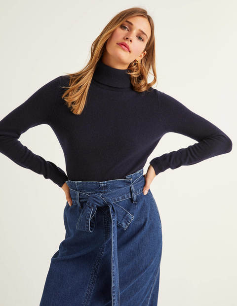 Cashmere Roll Neck - Navy Cashmere Roll Neck - Navy