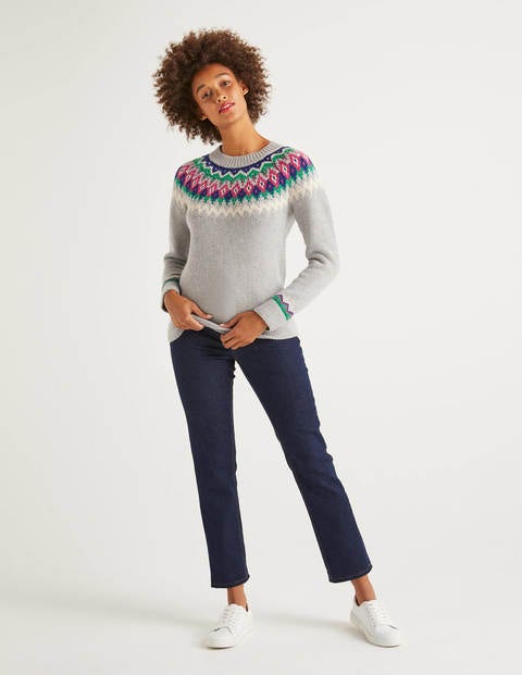 Emma Fair Isle Jumper - Grey Marl Emma Fair Isle Jumper - Grey Marl