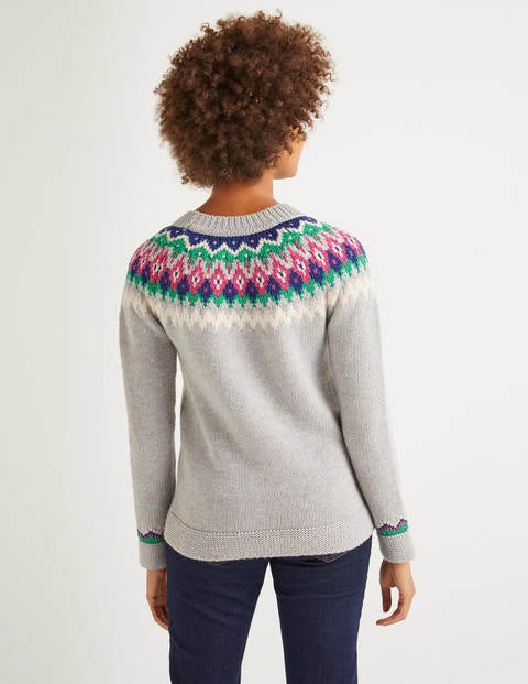 Emma Fair Isle Jumper - Grey Marl Emma Fair Isle Jumper - Grey Marl