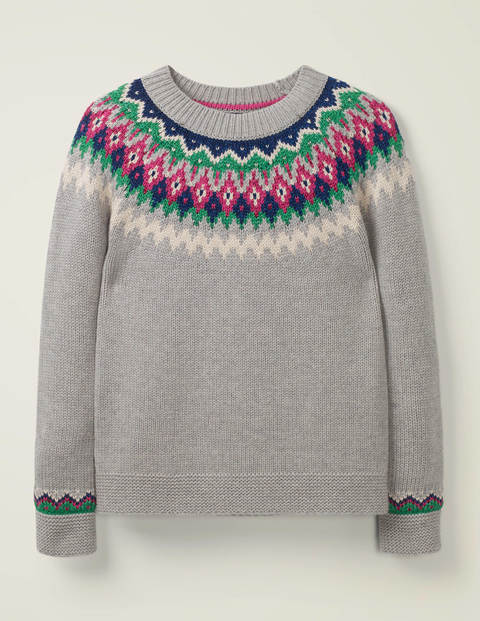 Emma Fair Isle Jumper - Grey Marl Emma Fair Isle Jumper - Grey Marl