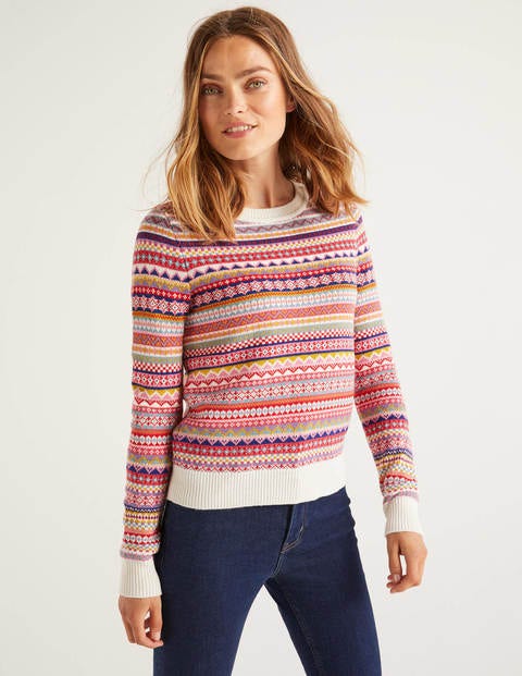 Pull Louise À Motif Jacquard - Rose crayon Pull Louise À Motif Jacquard - Rose crayon