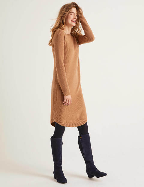 Leonora Kleid - Kamelbraun Melange Leonora Kleid - Kamelbraun Melange