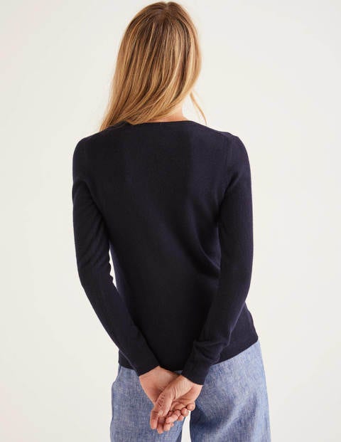 Cashmere V-Neck Sweater - Navy Cashmere V-Neck Sweater - Navy