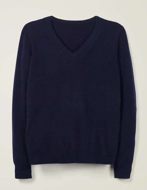 Cashmere V-Neck Sweater - Navy Cashmere V-Neck Sweater - Navy