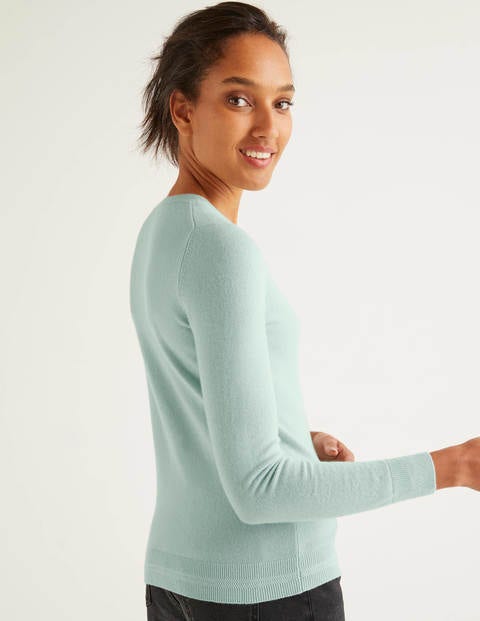Kaschmirpullover Mit V-Ausschnitt - Pfefferminze Kaschmirpullover Mit V-Ausschnitt - Pfefferminze