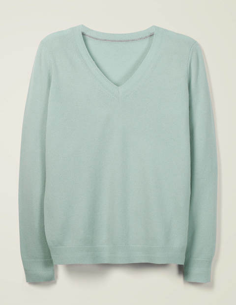 Kaschmirpullover Mit V-Ausschnitt - Pfefferminze Kaschmirpullover Mit V-Ausschnitt - Pfefferminze