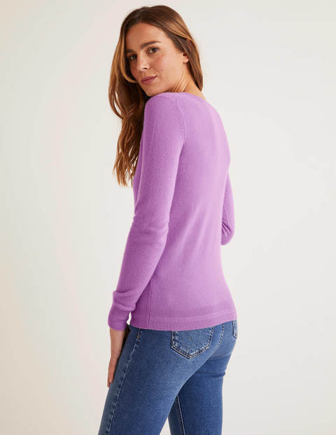 Kaschmirpullover Mit V-Ausschnitt - Lila Kaschmirpullover Mit V-Ausschnitt - Lila