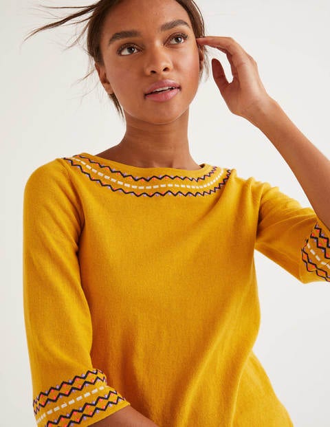 Monmouth Pullover mit Stickerei - Sonnengelb Monmouth Pullover mit Stickerei - Sonnengelb