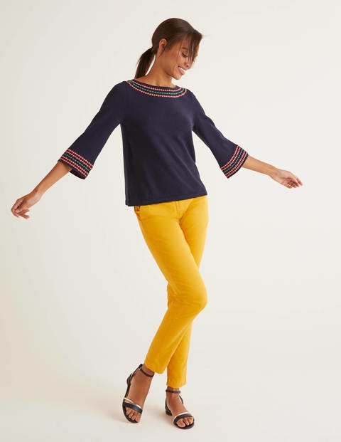 Monmouth Embroidered Jumper - Navy Monmouth Embroidered Jumper - Navy