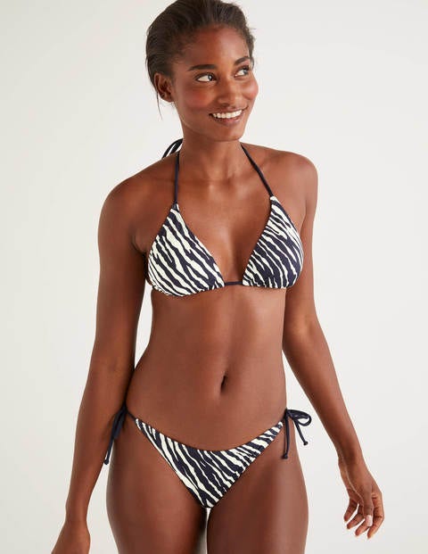 Bikinioberteil Mit Bändern - Navy/Naturweiß, Safari Bikinioberteil Mit Bändern - Navy/Naturweiß, Safari
