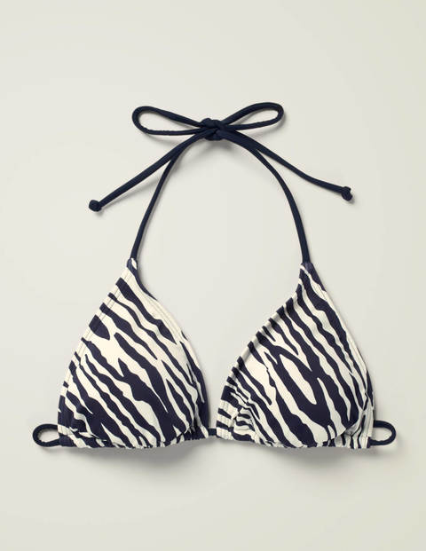 Bikinioberteil Mit Bändern - Navy/Naturweiß, Safari Bikinioberteil Mit Bändern - Navy/Naturweiß, Safari