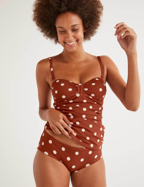 Bikini Shorts - Conker, Linear Brand Spot Bikini Shorts - Conker, Linear Brand Spot