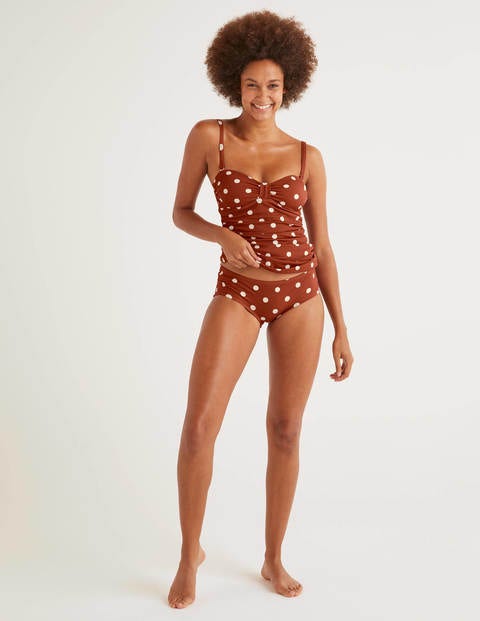 Bikini Shorts - Conker, Linear Brand Spot Bikini Shorts - Conker, Linear Brand Spot