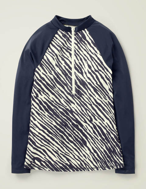 Zip Up Rash Vest - Navy, Safari Zip Up Rash Vest - Navy, Safari