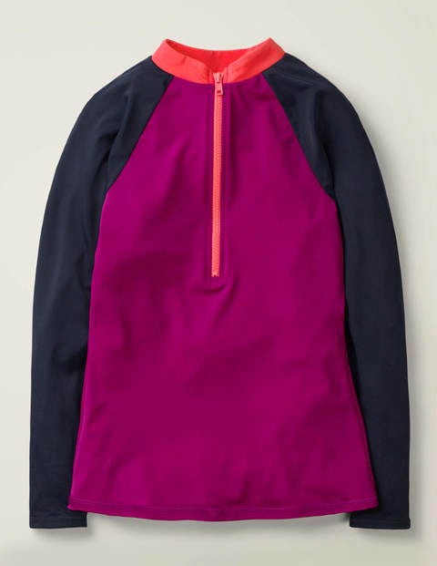 Zip Up Rash Vest - Polished Berry Colourblock Zip Up Rash Vest - Polished Berry Colourblock