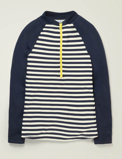 Zip Up Rash Vest - Navy/Ivory Stripe Zip Up Rash Vest - Navy/Ivory Stripe