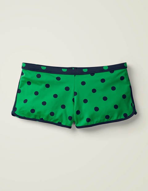 Piping Swim Shorts - Rich Emerald, Brand Spot Piping Swim Shorts - Rich Emerald, Brand Spot