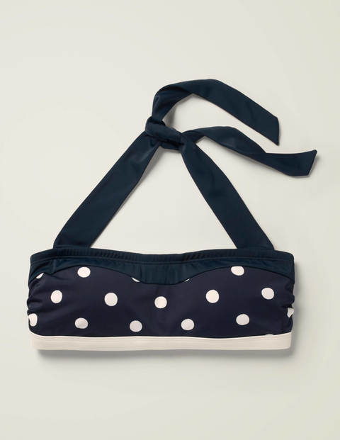 Santorini Bikini Top - Navy, Linear Brand Spot Santorini Bikini Top - Navy, Linear Brand Spot