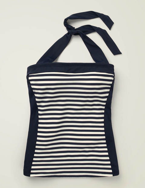 Santorini Tankinioberteil - Navy/Naturweiß, Breite Streifen Santorini Tankinioberteil - Navy/Naturweiß, Breite Streifen