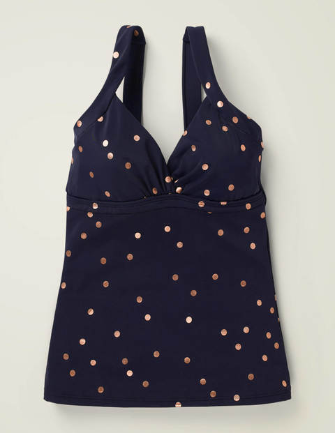 Talamanca Tankini-Oberteil - Französisches Navy, Verstreute Tupfen Talamanca Tankini-Oberteil - Französisches Navy, Verstreute Tupfen