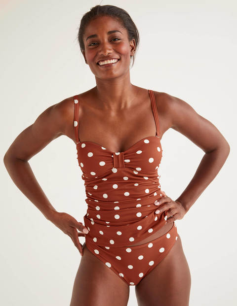 Ischia Bandeau Tankini - Conker/Ivory Spot Ischia Bandeau Tankini - Conker/Ivory Spot