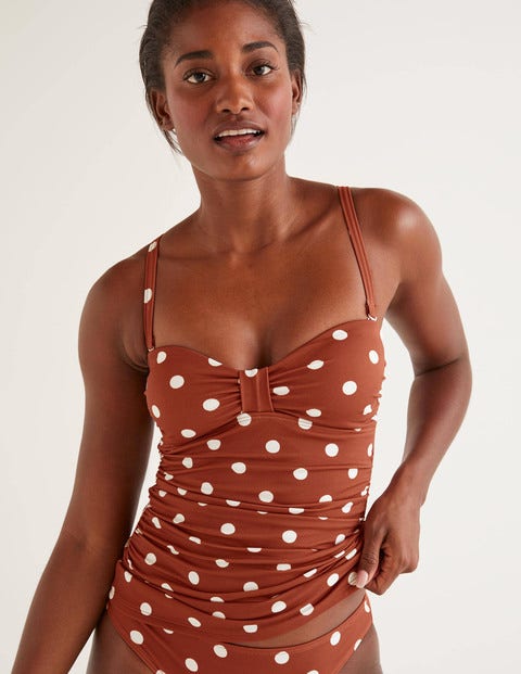 Ischia Bandeau Tankini - Conker/Ivory Spot Ischia Bandeau Tankini - Conker/Ivory Spot