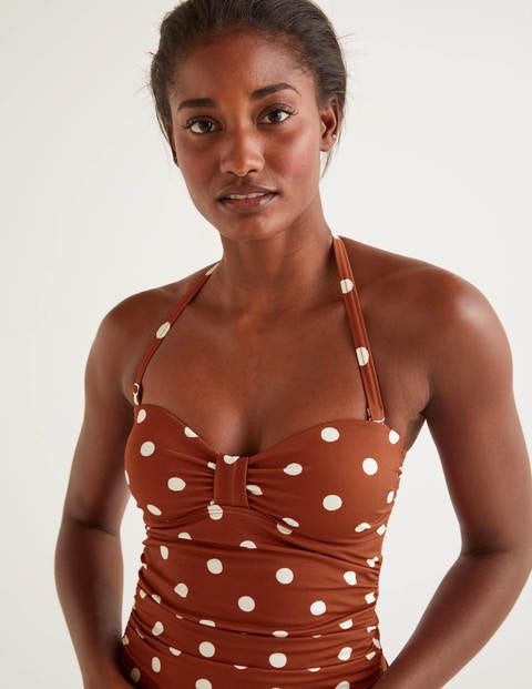 Ischia Bandeau Tankini - Conker/Ivory Spot Ischia Bandeau Tankini - Conker/Ivory Spot