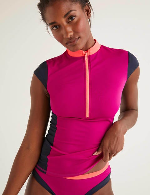Tilos Short Sleeve Rash Vest - Polished Berry Colourblock Tilos Short Sleeve Rash Vest - Polished Berry Colourblock