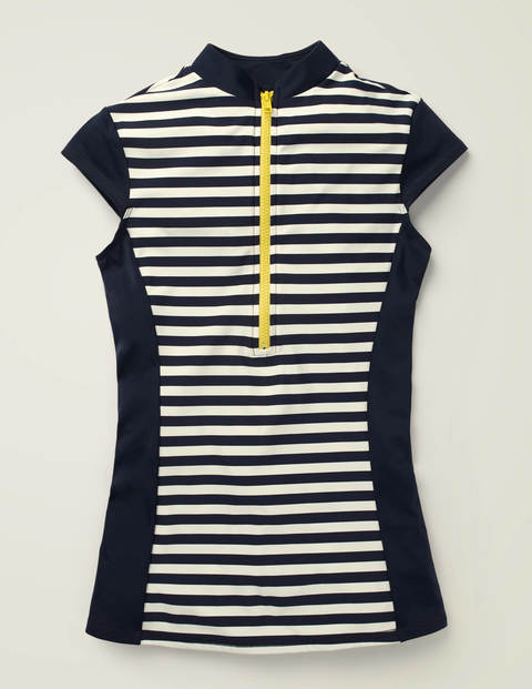 Tilos Short Sleeve Rash Vest - Navy/Ivory Stripe Tilos Short Sleeve Rash Vest - Navy/Ivory Stripe