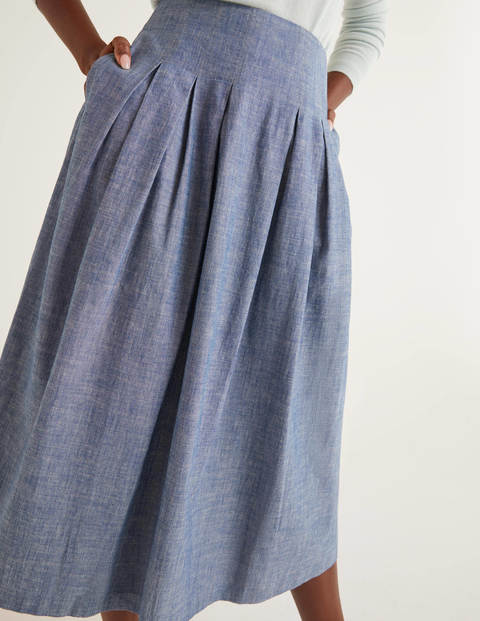 Theodora Pleated Skirt - Chambray Theodora Pleated Skirt - Chambray