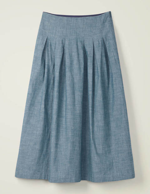 Theodora Pleated Skirt - Chambray Theodora Pleated Skirt - Chambray
