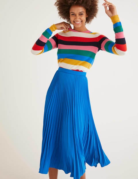 Kristen Pleated Skirt - Bold Blue Kristen Pleated Skirt - Bold Blue