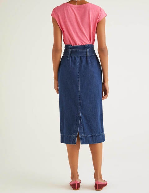 Cara Paperbag-Jeansrock - Mittleres Vintageblau Cara Paperbag-Jeansrock - Mittleres Vintageblau