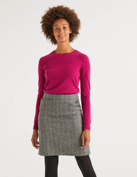 British Tweed Mini Skirt - Grey Herringbone British Tweed Mini Skirt - Grey Herringbone