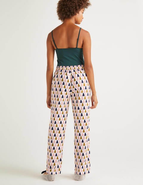 Bas de pyjama confortable Vanessa - Ivoire, motif arbres géométrique Bas de pyjama confortable Vanessa - Ivoire, motif arbres géométrique