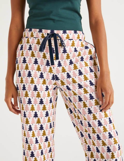 Bas de pyjama confortable Vanessa - Ivoire, motif arbres géométrique Bas de pyjama confortable Vanessa - Ivoire, motif arbres géométrique
