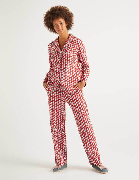 Vanessa Cosy Pyjamas - Post Box Red, Rocking Robin