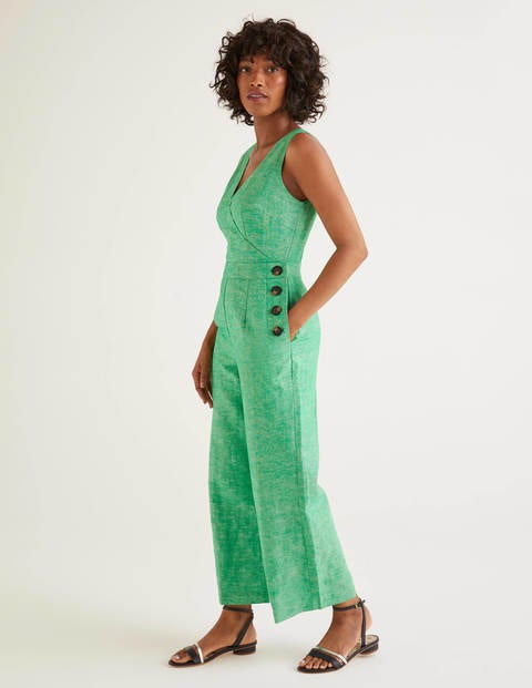 Dorothea Wickel-Jumpsuit - Sattes Smaragdgrün, Faux-Uni Dorothea Wickel-Jumpsuit - Sattes Smaragdgrün, Faux-Uni