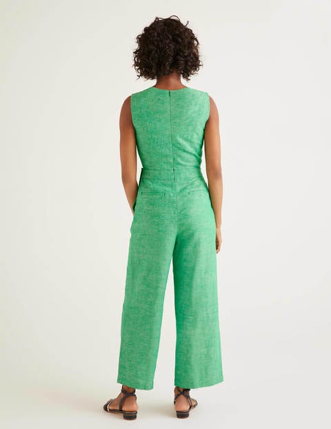 green wrap jumpsuit