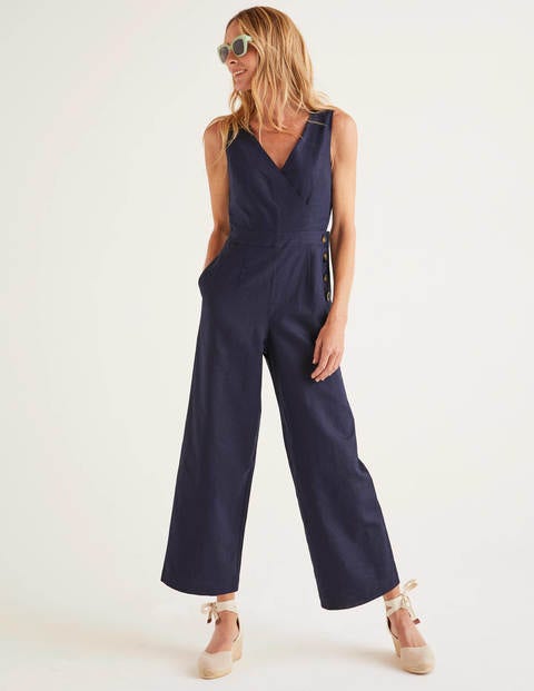 Dorothea Wrap Jumpsuit - Navy Dorothea Wrap Jumpsuit - Navy