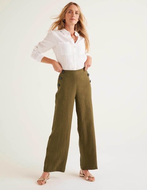 Falmouth Leinenhose - Klassisches Khaki Falmouth Leinenhose - Klassisches Khaki