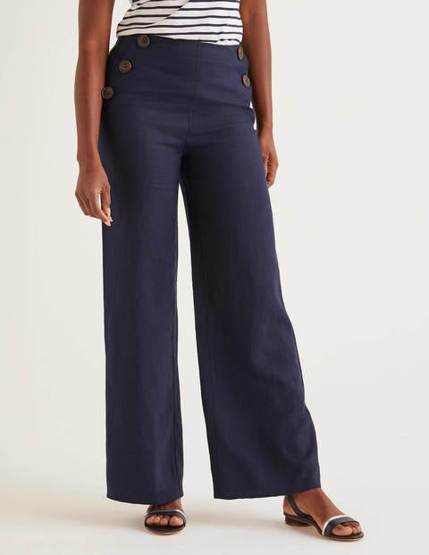 Falmouth Linen Trousers - Navy Falmouth Linen Trousers - Navy