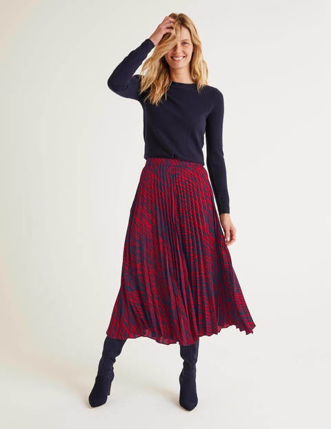 Camille Pleated Skirt - Poinsettia, Safari Camille Pleated Skirt - Poinsettia, Safari