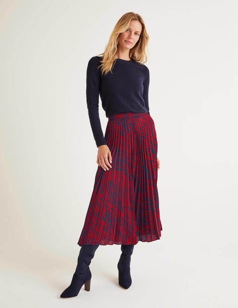 Camille Pleated Skirt - Poinsettia, Safari Camille Pleated Skirt - Poinsettia, Safari