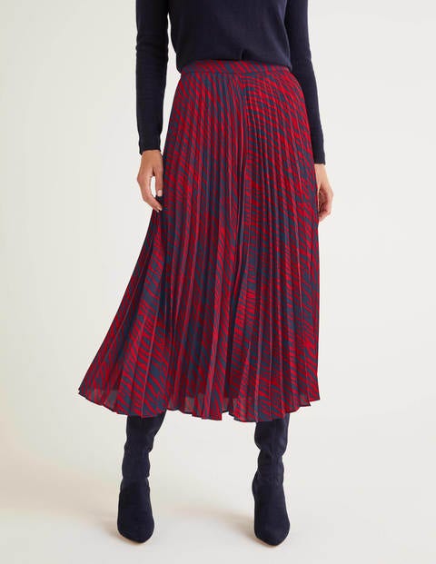Camille Pleated Skirt - Poinsettia, Safari Camille Pleated Skirt - Poinsettia, Safari