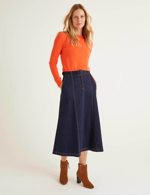 a line midi denim skirt uk