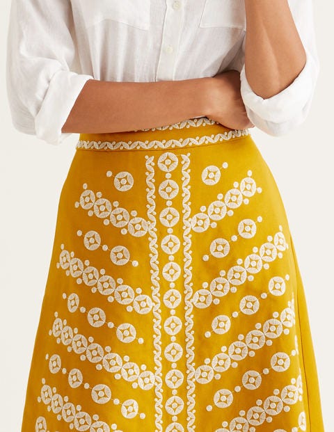 Eyre Embroidered Skirt - Yellow Embroidery Eyre Embroidered Skirt - Yellow Embroidery