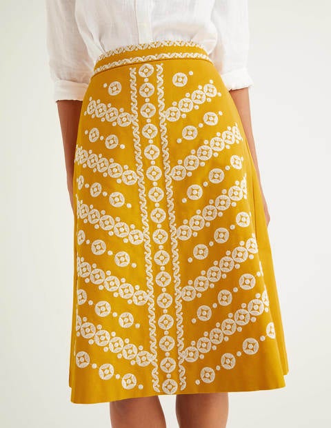 Eyre Embroidered Skirt - Yellow Embroidery Eyre Embroidered Skirt - Yellow Embroidery