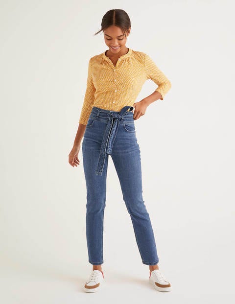 Tie Waist Straight Jeans - Mid Vintage Tie Waist Straight Jeans - Mid Vintage