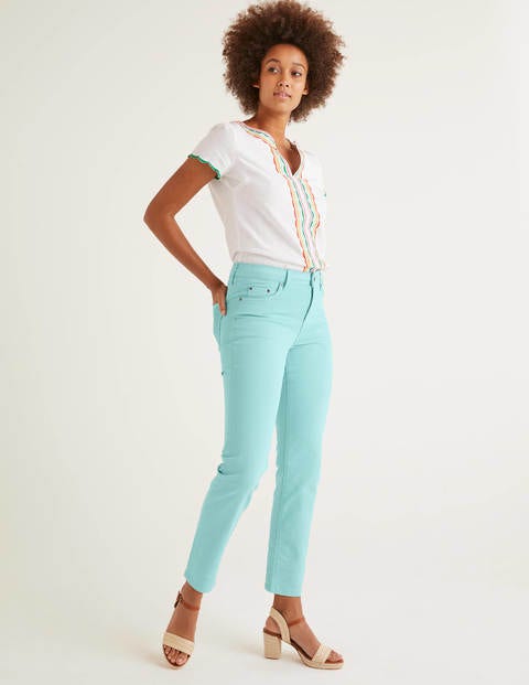 Schmale 7/8-Hose mit geradem Schnitt - Eisblau Schmale 7/8-Hose mit geradem Schnitt - Eisblau